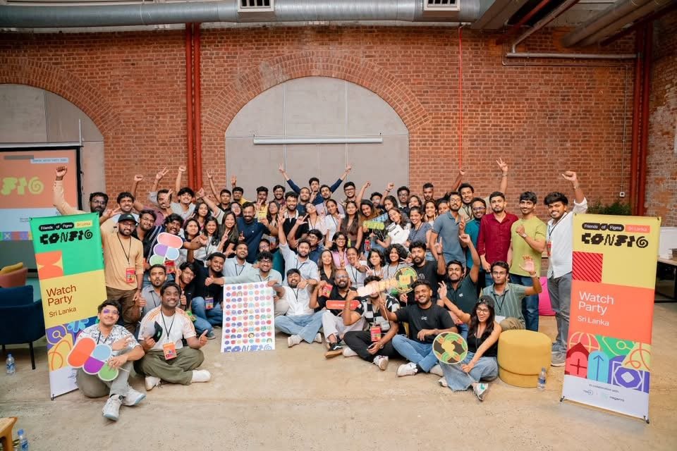 Group photo at the Friends of Figma Config Watch Party, Sri Lanka